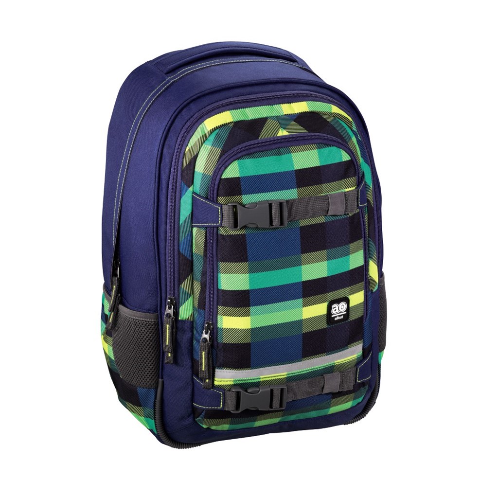 All Out Selby Backpack, Summer Check Green, školský ruksak