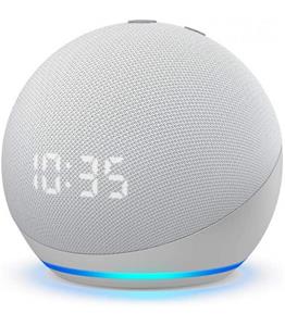 Amazon Echo Dot 4, s hodinami, biely