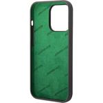 AMG Liquid Silicone Green Logo kryt pre iPhone 14 Pro Max, sivý