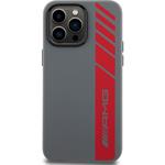 AMG Liquid Silicone Vertical Logo MagSafe kryt pre iPhone 15 Pro Max, sivý