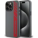 AMG Liquid Silicone Vertical Logo MagSafe kryt pre iPhone 15 Pro Max, sivý