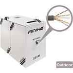 Amiko kábel, cat. 5e, FTP drôt, na metre 1,0m, outdoor, čierny