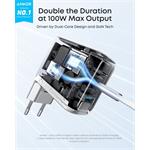 Anker 100W nabíjačka, 2xUSB-C, 1xUSB-A, strieborná