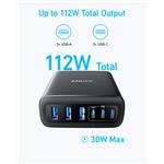 Anker 112W nabíjacia stanica, 3xUSB-C, 3xUSB, čierna