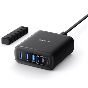 Anker 112W nabíjacia stanica, 3xUSB-C, 3xUSB, čierna