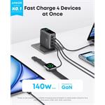 Anker 140W nabíjačka, 3xUSB-C, 1x USB-A, sivá
