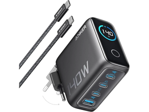 Anker 140W nabíjačka, 3xUSB-C, 1x USB-A, sivá