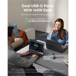 Anker 140W nabíjačka, 3xUSB-C, 1x USB-A, strieborná