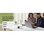 Anker 140W nabíjačka, 3xUSB-C, 1x USB-A, strieborná