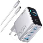 Anker 140W nabíjačka, 3xUSB-C, 1x USB-A, strieborná