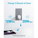 Anker 323 33W, 1xUSB-C, 1xUSB-A, biela