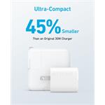 Anker 323 33W, 1xUSB-C, 1xUSB-A, biela