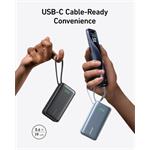 Anker 545 powerbanka, 10000mAh, 30W, USB-C kábel, čierna