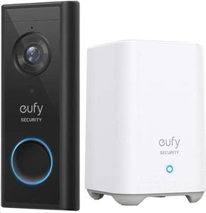 Anker Eufy Video Doorbell 2K (Battery-Powered) + Home base 2, bezdrôtový videozvonček, čierny