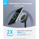 Anker MagGo A25X1, 15W, bezdrôtový nabíjací stojan, čierny