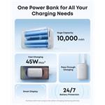 Anker Nano 10000mAh, powerbanka 45W s káblom USB-C, biela