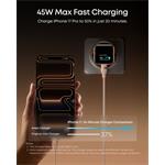 Anker Nano 45W, nabíjačka so smart displejom, 1xUSB-C, modrá
