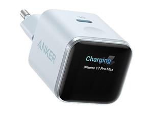 Anker Nano 45W, nabíjačka so smart displejom, 1xUSB-C, modrá
