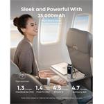 Anker powerbank, 25000mAh, 165W, zabudovaný navíjací kábel USB-C, strieborná