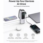 Anker powerbank, 25000mAh, 165W, zabudovaný navíjací kábel USB-C, strieborná