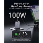 Anker Prime 100W, 2xUSB-C, 1xUSB-A nabíjačka, strieborná