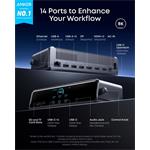 Anker Prime Docking Station, 14v1, 140W 3xUSB-C, 4xUSB, 2xHDMI, 1xDP, 1xRJ45, SD/microSD