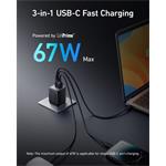 Anker Prime GaN 67W, nabíjačka, 2xUSB-C, 1xUSB-A, čierna