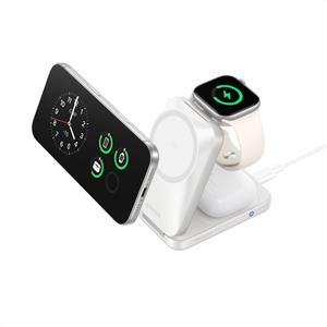 Anker Prime Qi2.2 25W, bezdrôtová nabíjačka 3v1, biela