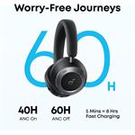 Anker soundcore Space One Pro, bluetooth slúchadlá, čierne