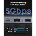 Anker USB-C Hub 7v1, 100W 2xUSB-C, 2xUSB, 1xHDMI, SD/microSD slot, sivá