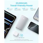 Anker Zolo 20000mAh, 22,5W powerbanka s káblom, USB-C, biela