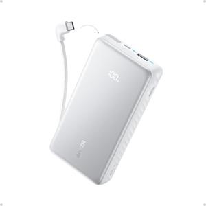 Anker Zolo 20000mAh, 22,5W powerbanka s káblom, USB-C, biela