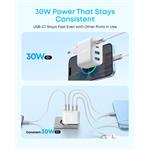 Anker Zolo 50W, nabíjačka 2xUSB-C, 2xUSB, biela