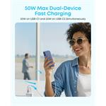 Anker Zolo 50W, nabíjačka 2xUSB-C, 2xUSB, biela