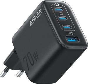 Anker Zolo 70W nabíjačka do siete, 3xUSB-C, 1xUSB, čierna