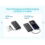 Anker Zolo powerbanka,10000mAh, 22,5W s káblom USB-C, biela