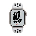 Apple Watch Nike Series 7 GPS, 41mm Starlight Aluminium Case with Pure Platinum/Black Nike Sport Band - Regular