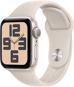 Apple Watch SE (2023), 40 mm, Hviezdne biely hliník, hviezdne biely športový remienok - M/L