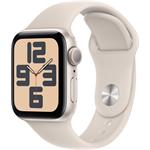 Apple Watch SE (2023), 40 mm, Hviezdne biely hliník, hviezdne biely športový remienok - S/M