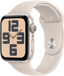 Apple Watch SE (2023), 44 mm, Hviezdne biely hliník, hviezdne biely športový remienok - S/M