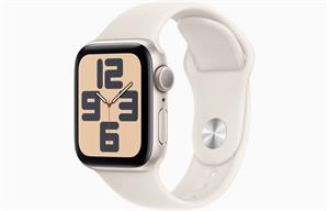 Apple Watch SE 2024 GPS 44mm, hviezdne biely športový remienok, M/L