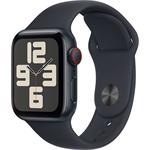 Apple Watch SE Cellular, 40mm, čierne, temne atramentový športový remienok, S/M