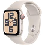Apple Watch SE Cellular, 40mm, hviezdne biely hliník, hviezdne biely športový remienok, M/L