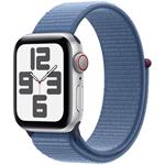 Apple Watch SE Cellular, 40mm, strieborné, ľadovo modrý športový remienok