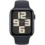Apple Watch SE Cellular, 44mm, čierne, temne atramentový športový remienok, S/M