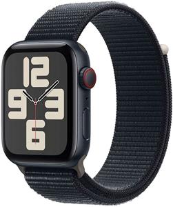 Apple Watch SE Cellular, 44mm, čierne, temne atramentový športový remienok