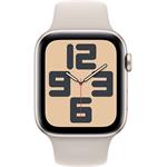 Apple Watch SE Cellular, 44mm, hviezdne biely hliník, hviezdne biely športový remienok, S/M