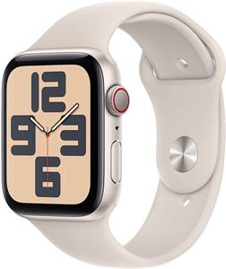 Apple Watch SE Cellular, 44mm, hviezdne biely hliník, hviezdne biely športový remienok, S/M