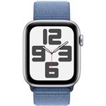 Apple Watch SE Cellular, 44mm, strieborné, ľadovo modrý športový remienok