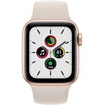 Apple Watch SE GPS, 40mm Gold Aluminium Case with Starlight Sport Band - Regular